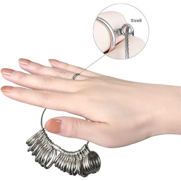 Ring Sizer Measuring Tool Metal Ring Mandrel Ring Gauge 1-13 Size with Half Size - Picture 4 of 7